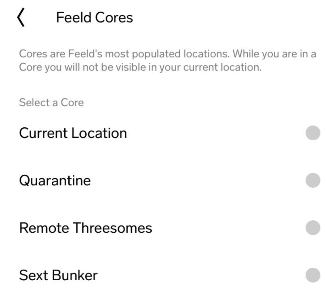 Feeld dating app Isolation location settings