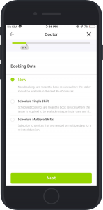 Multishift booking in on demand services app
