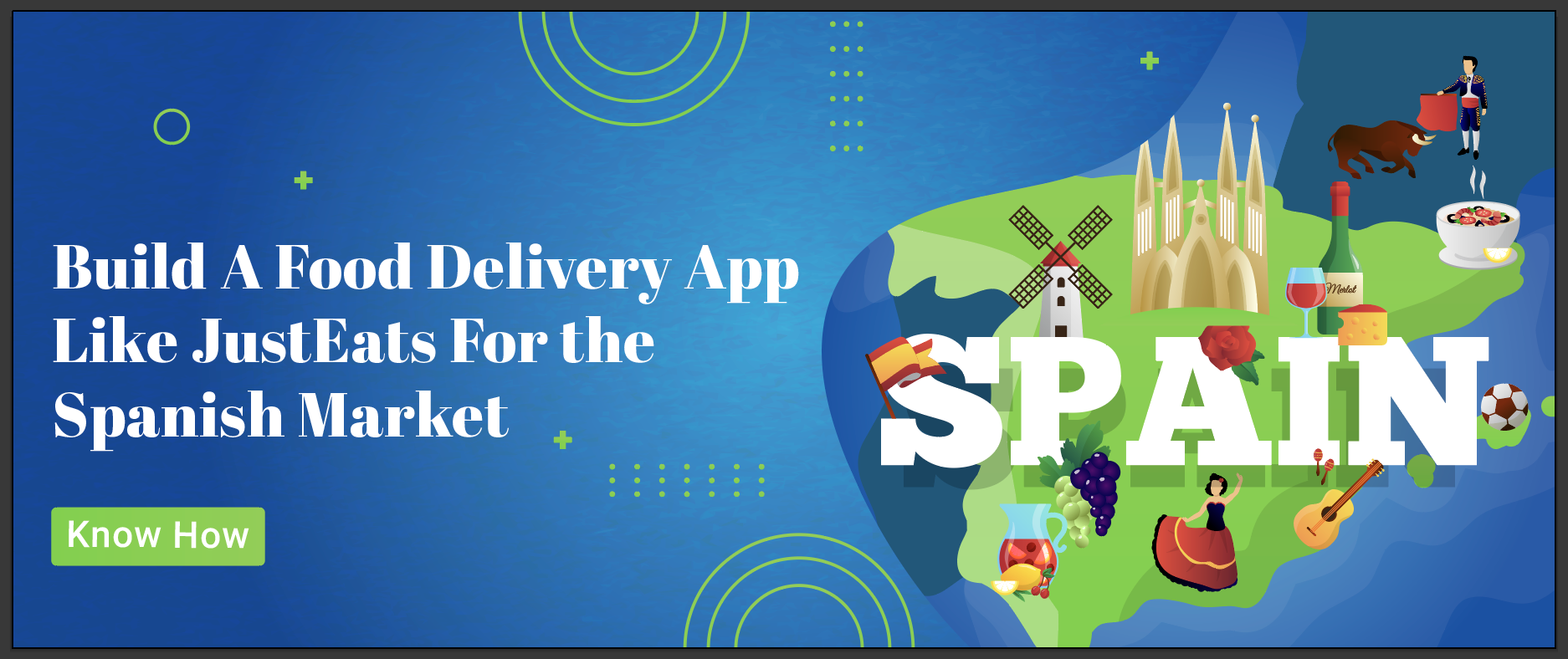 Develop a food delivery app in Spain