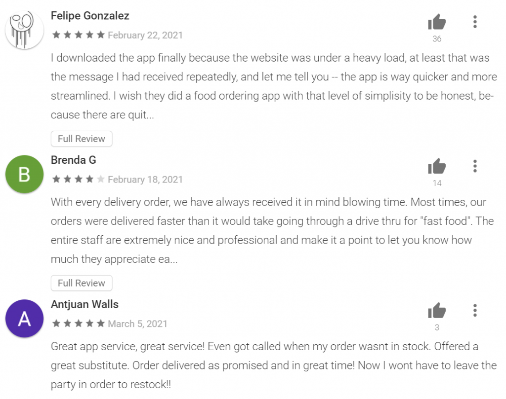 customer reviews of Drizly App