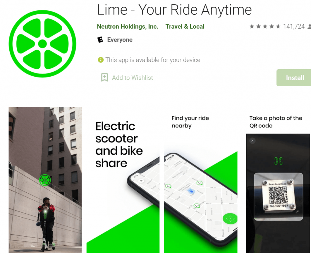 lime bike app features