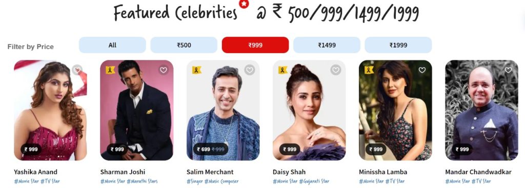 Tring celebrity shoutout app stars