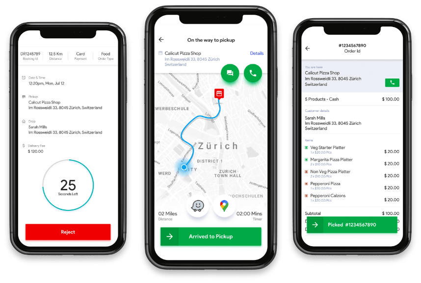 Driver app for food delivery software