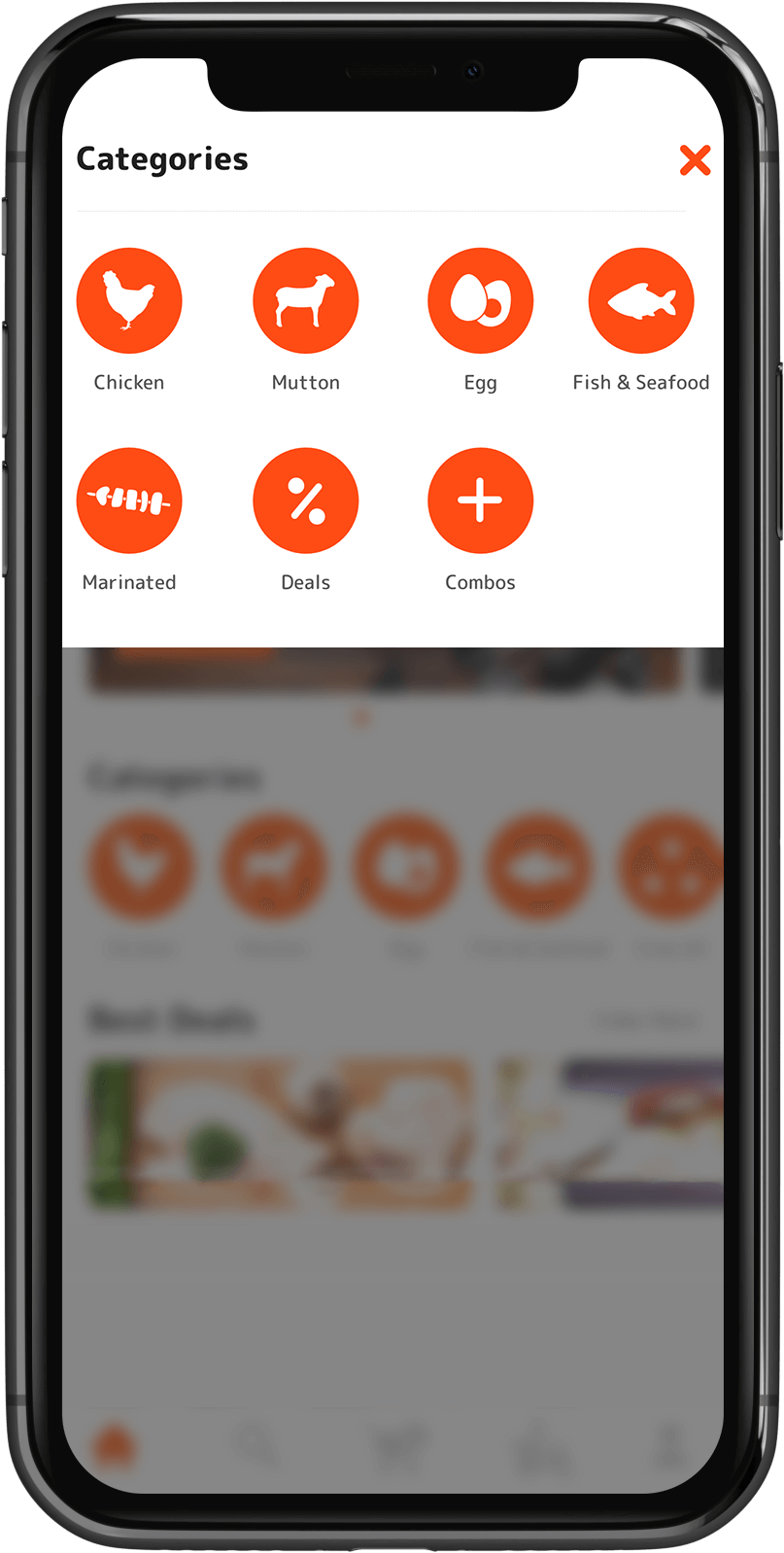 meat delivery categories on gojek clone