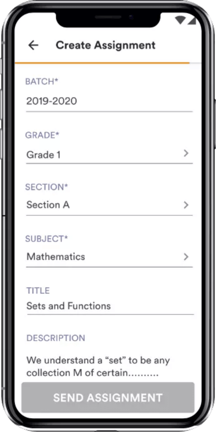 Create assignments on classdojo clone