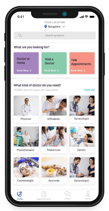 Healthcare mobile app development home screen