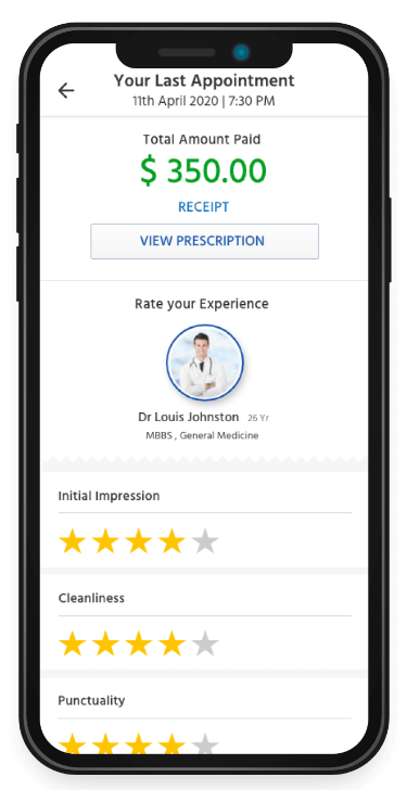 healthcare app development software rating and receipt