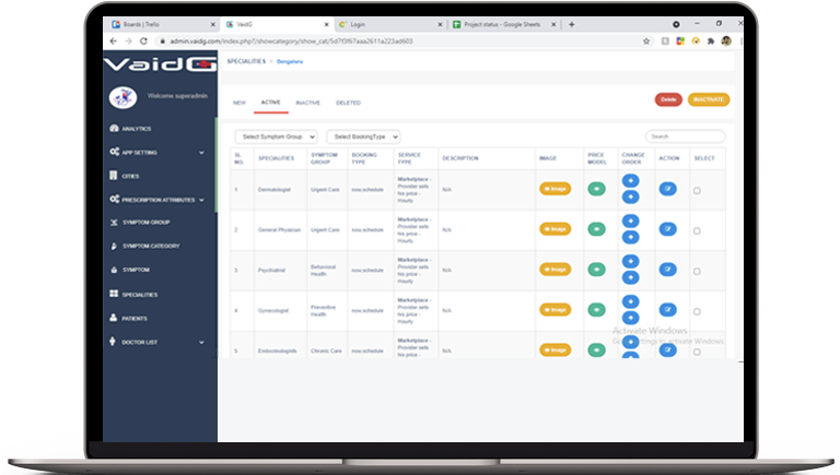 Admin panel accounting section doc app