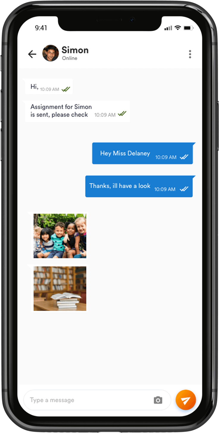 live real-time chat with parents