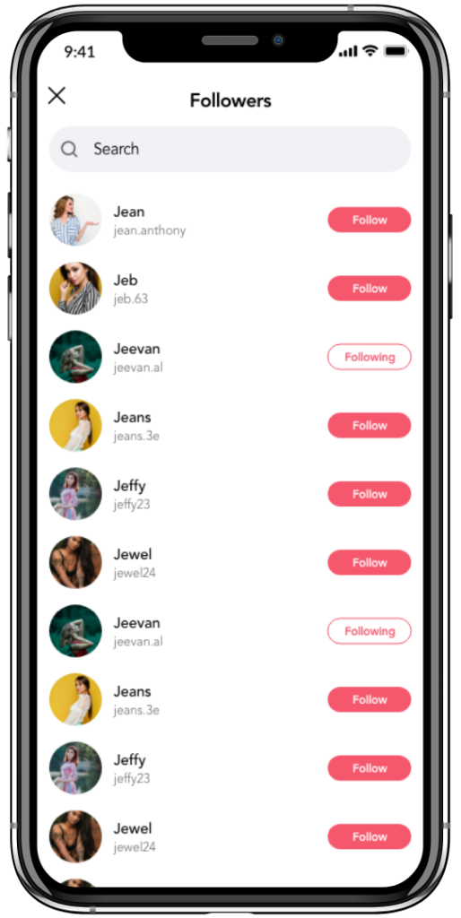 Instagram-clone-view-followers