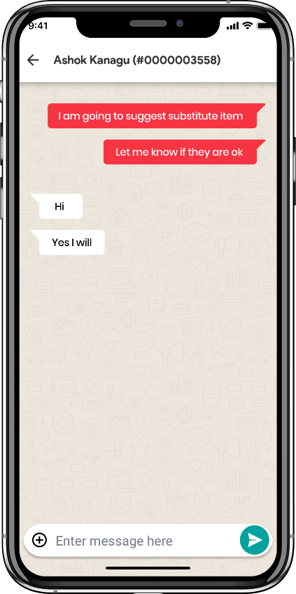 alcohol delivery software driver customer chat