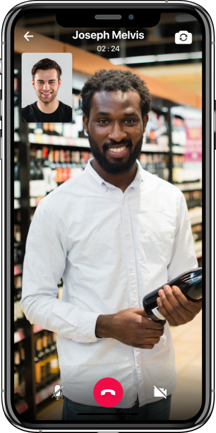 alcohol delivery software driver customer video call feature