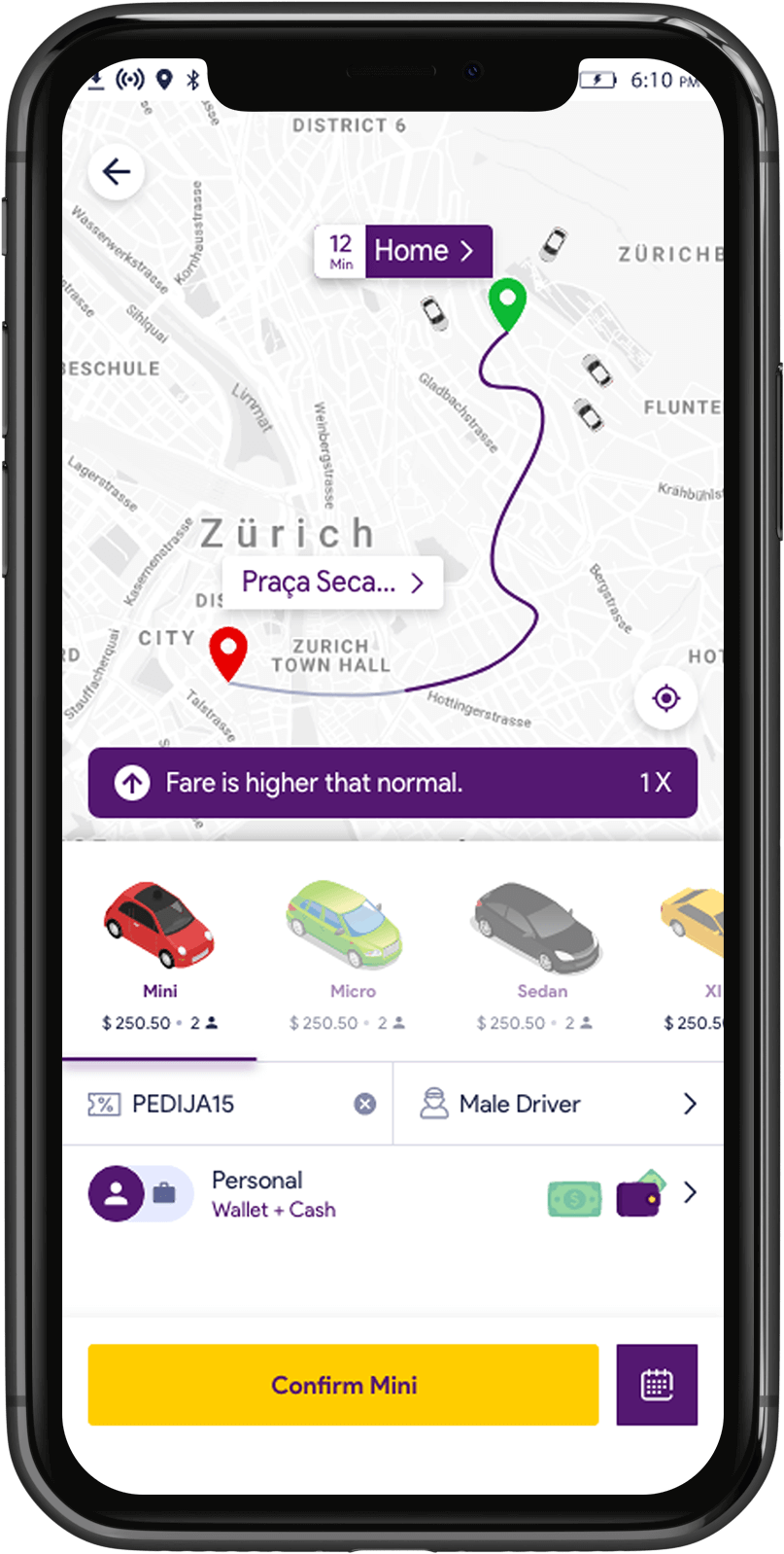 Home screen of Transport Booking Software