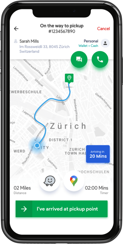 VIA Taxi App Live tracking