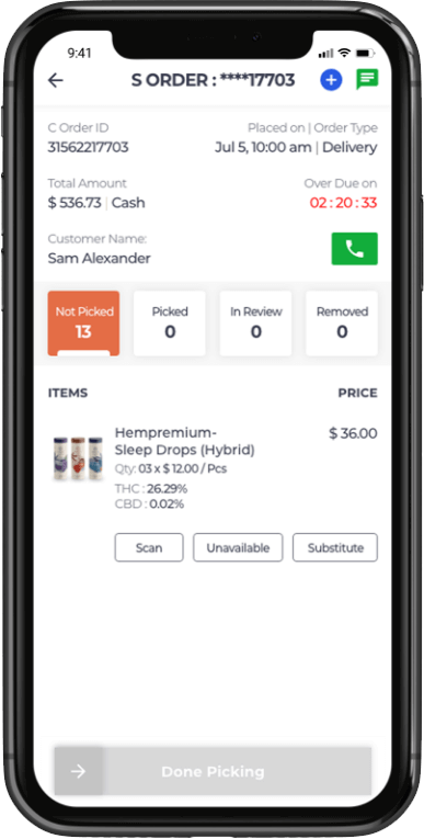 Cannabis delivery software driver app