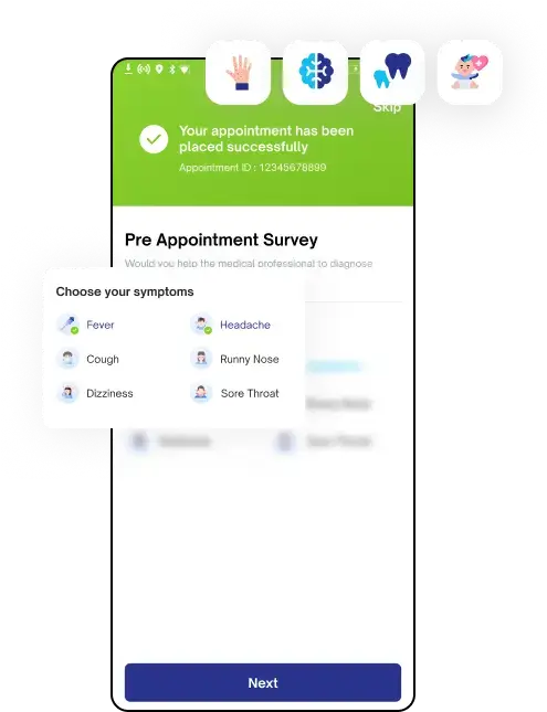 Survey Before Appointment - Practo Clone