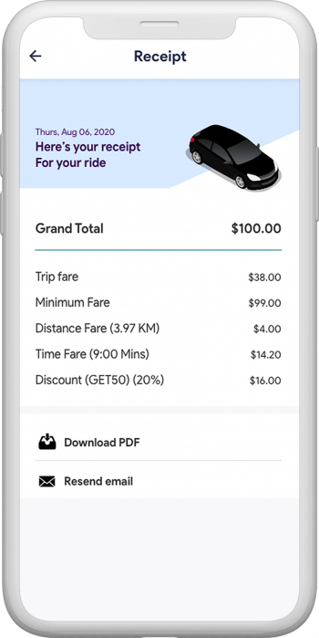 ride sharing cost on the app