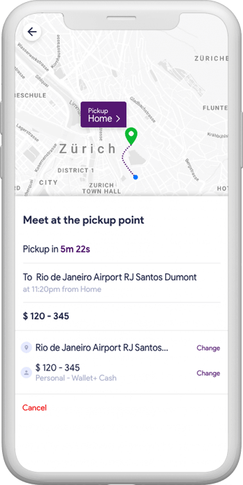 tracking your ride on the taxi app